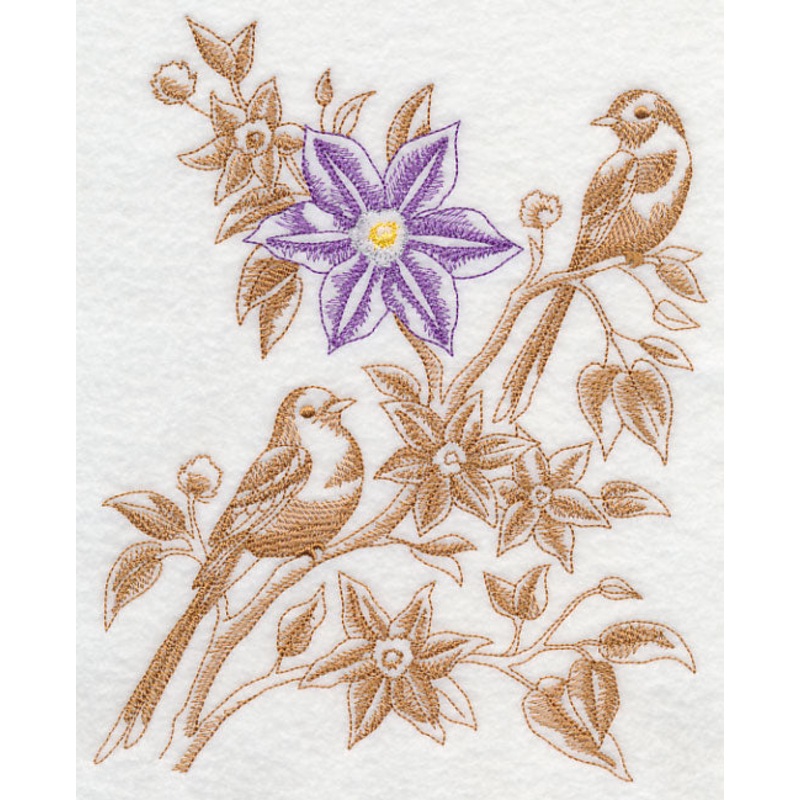 Clematis and Scissortail Flycatcher (Toile)