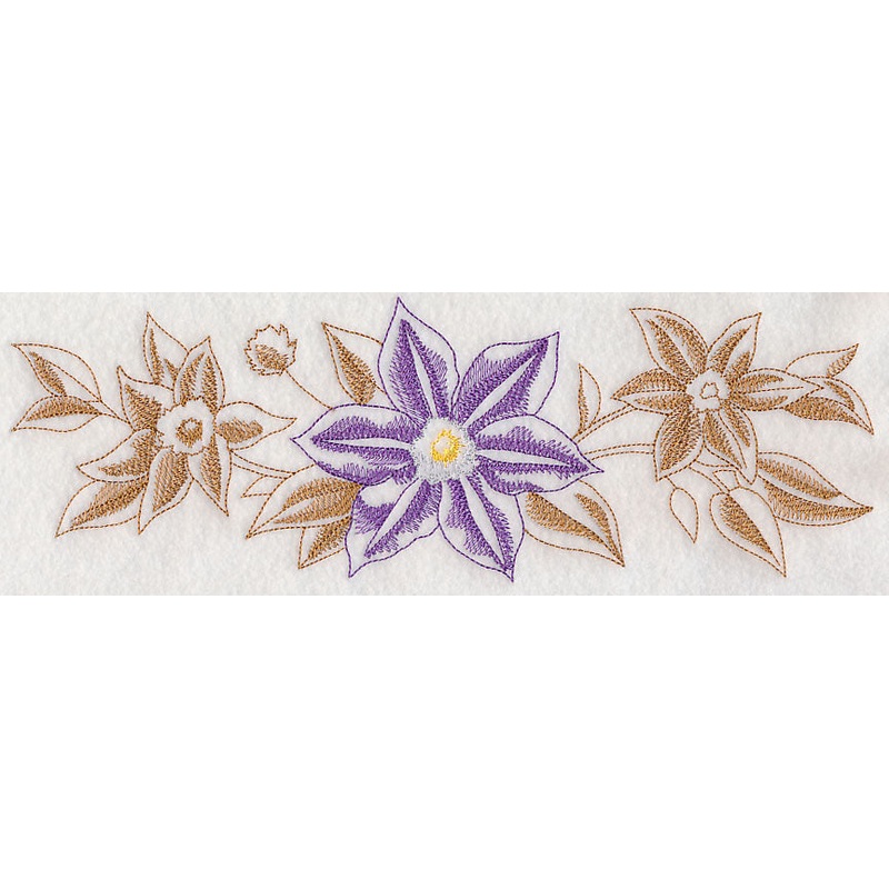 Clematis Border (Toile)|3.89″ x 11.75″ / 98.81mm x 298.45mm|3.11″ x 9.4″ / 79.04mm x 238.76mm|2.58″ x 7.8″ / 65.59mm x 198.12mm|2.08″ x 6″ / 52.94mm x 152.4mm|All Sizes