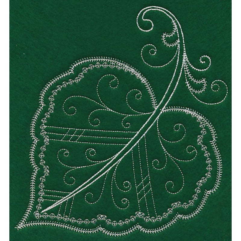 Delicate Whitework Cottonwood Leaf