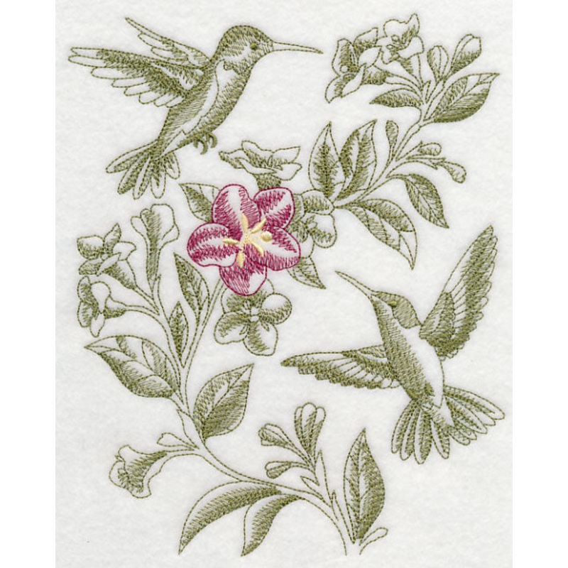 Weigela and Hummingbirds (Toile)
