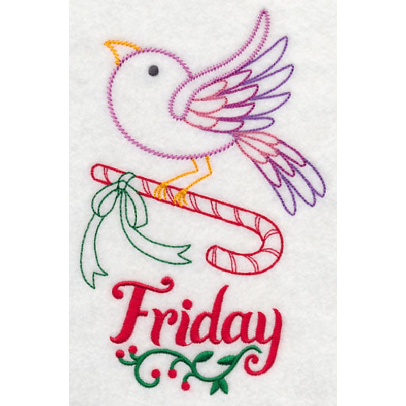 Christmas Bird with Candy Cane – Friday (Vintage)