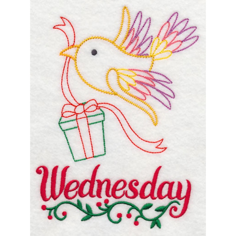 Christmas Bird with Present – Wednesday (Vintage)