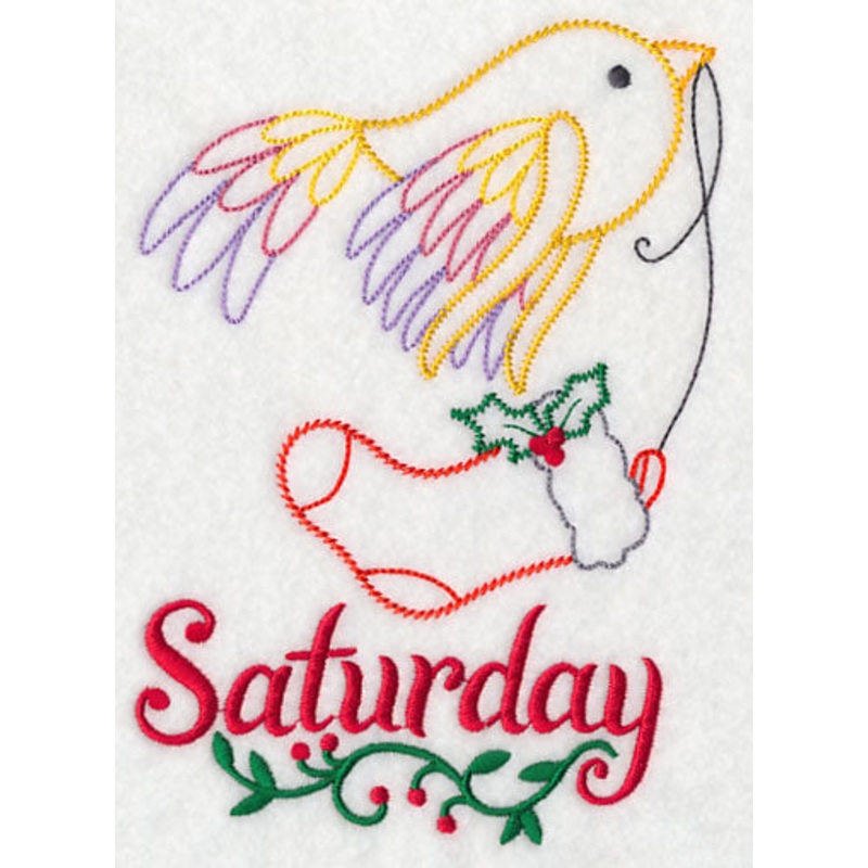 Christmas Bird with Stocking – Saturday (Vintage)