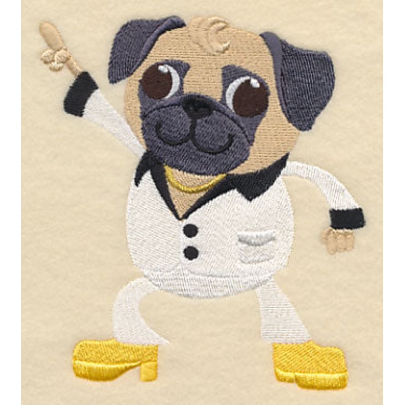 Disco Pug|4.86″ x 4.28″ / 123.44mm x 108.71mm|3.87″ x 3.4″ / 98.3mm x 86.36mm|All Sizes