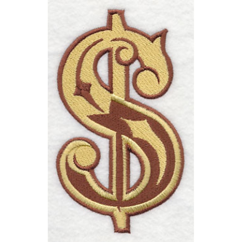 Western Dollar Sign (5 inch)|5.01″ x 2.9″ / 127.13mm x 73.57mm|3.87″ x 2.24″ / 98.23mm x 56.88mm|3.11″ x 1.8″ / 79.02mm x 45.79mm|2.07″ x 1.2″ / 52.5mm x 30.58mm|All Sizes