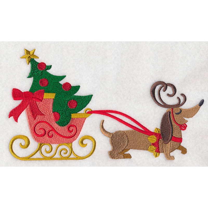Dachshund Pulling Sleigh|5.45″ x 9.41″ / 138.34mm x 239.05mm|4.52″ x 7.81″ / 114.74mm x 198.43mm|3.97″ x 6.87″ / 100.95mm x 174.57mm|2.23″ x 3.86″ / 56.73mm x 98.09mm|All Sizes
