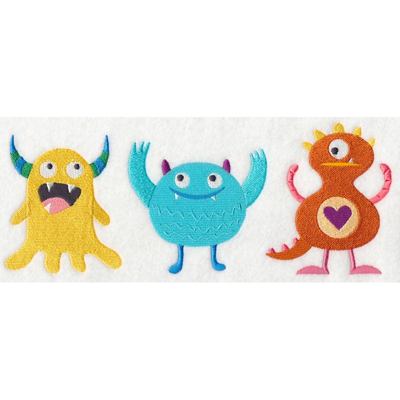 Little Monsters Trio|4.32″ x 11″ / 109.75mm x 279.31mm|3.7″ x 9.42″ / 93.98mm x 239.16mm|3.07″ x 7.82″ / 78.01mm x 198.52mm|2.7″ x 6.87″ / 68.53mm x 174.37mm|All Sizes