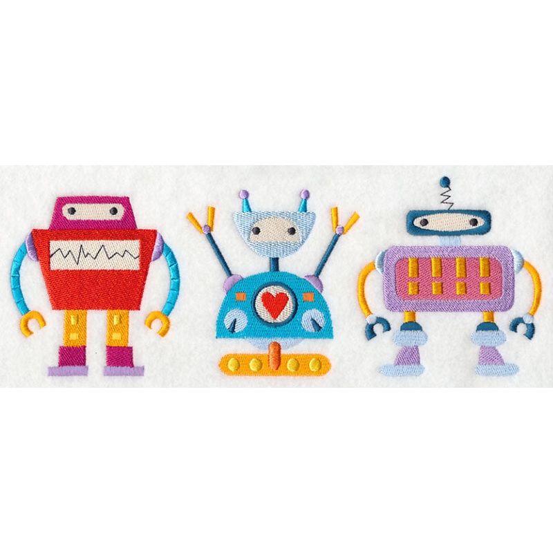 Little Robots Trio|4.13″ x 11″ / 105.02mm x 279.29mm|3.54″ x 9.42″ / 89.93mm x 239.16mm|2.94″ x 7.82″ / 74.66mm x 198.52mm|2.58″ x 6.86″ / 65.56mm x 174.33mm|All Sizes