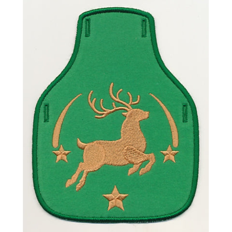 Christmas Reindeer Stamp Bottle Apron (In-the-Hoop)