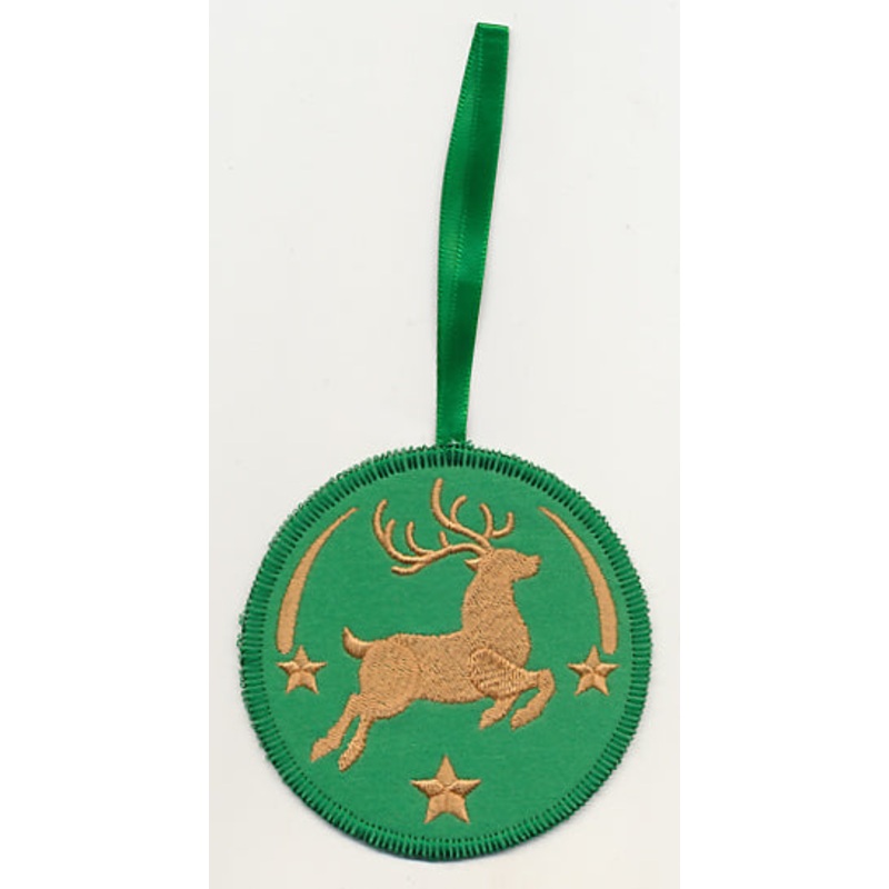 Christmas Reindeer Stamp Ornament (In-the-Hoop)