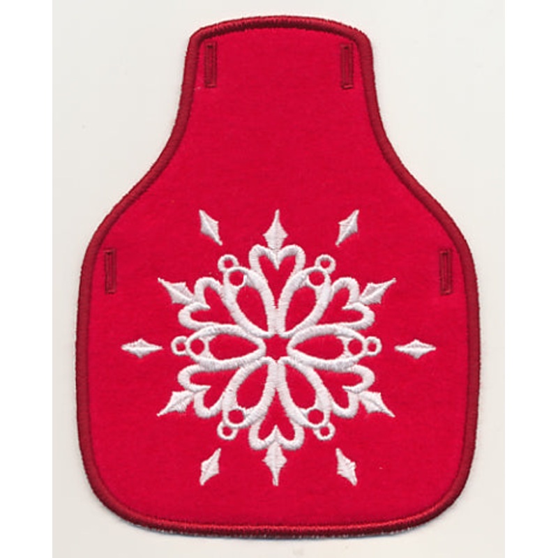 Christmas Snowflake Stamp Bottle Apron (In-the-Hoop)