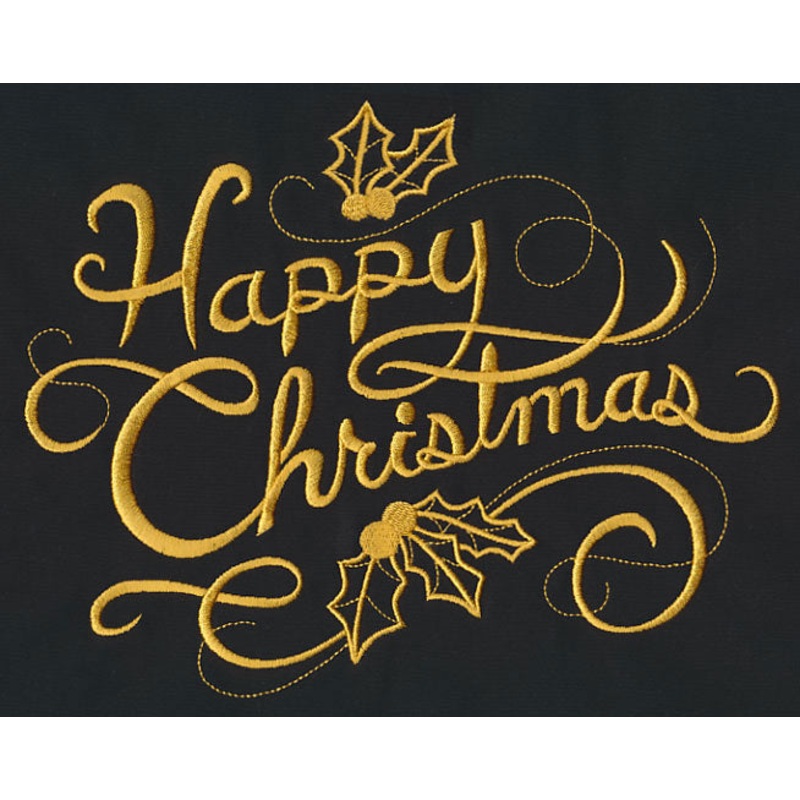 Filigree Happy Christmas (Goldwork)