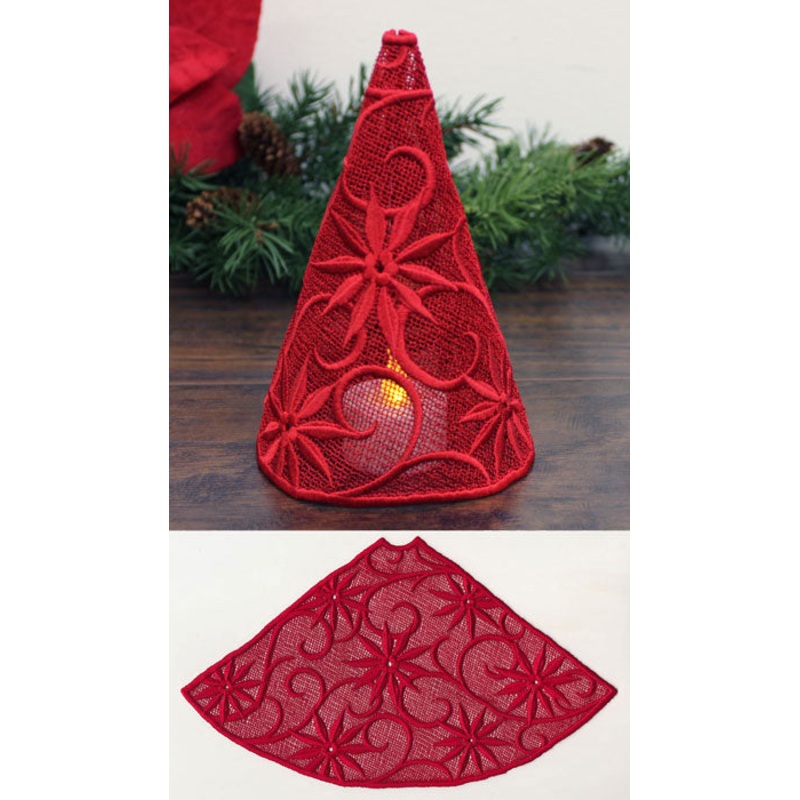 Filigree Tree with Poinsettias (Lace)