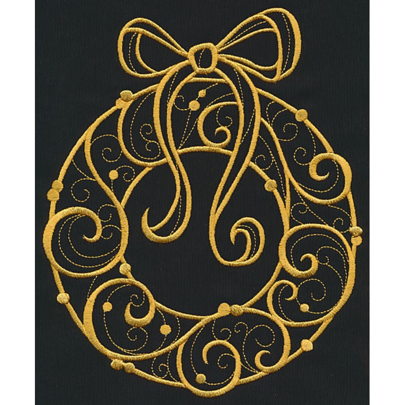 Filigree Wreath (Goldwork)|8.39″ x 6.85″ / 213.08mm x 173.89mm|7.82″ x 6.38″ / 198.63mm x 162.08mm|7.19″ x 5.87″ / 182.6mm x 149mm|5.96″ x 4.87″ / 151.47mm x 123.59mm|3.88″ x 3.17″ / 98.49mm x 80.5mm|All Sizes