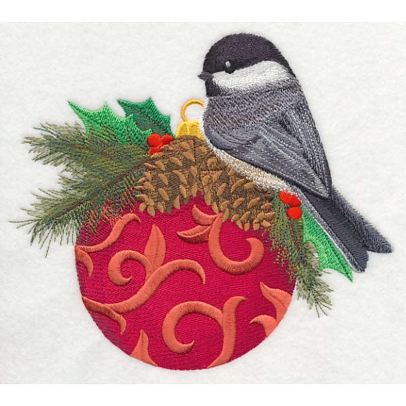 Christmas Chickadee on Ornament