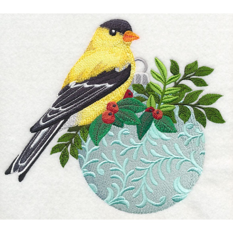 Christmas Goldfinch on Ornament