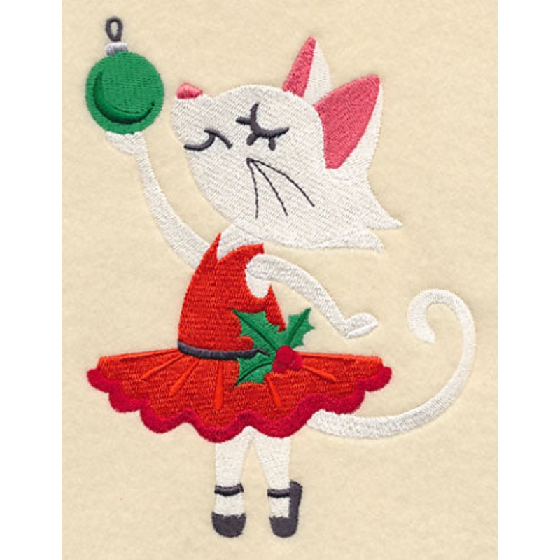 Dancing Christmas Kitty|6.22″ x 4.86″ / 158.05mm x 123.5mm|3.86″ x 3.02″ / 98.13mm x 76.67mm|All Sizes