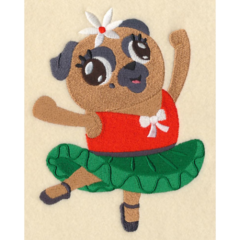Dancing Christmas Pug|6.43″ x 4.85″ / 163.39mm x 123.23mm|3.85″ x 2.91″ / 97.86mm x 74.02mm|All Sizes