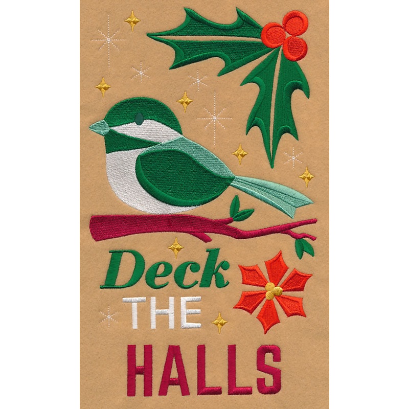 Deck the Halls with Chickadee|11.54″ x 6.77″ / 293.24mm x 171.93mm|9.3″ x 5.36″ / 236.33mm x 136.08mm|7.81″ x 4.45″ / 198.3mm x 112.94mm|6.86″ x 3.91″ / 174.17mm x 99.21mm|All Sizes