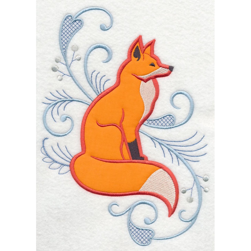 Elegant Fox Spray (Applique)|9.76″ x 6.88″ / 248mm x 174.79mm|8.3″ x 5.85″ / 210.93mm x 148.63mm|7.57″ x 5.33″ / 192.26mm x 135.43mm|6.87″ x 4.84″ / 174.47mm x 122.87mm|All Sizes