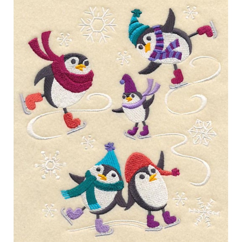 Frosty Penguins|7.73″ x 6.85″ / 196.47mm x 173.88mm|6.64″ x 5.88″ / 168.59mm x 149.25mm|5.49″ x 4.86″ / 139.53mm x 123.57mm|All Sizes