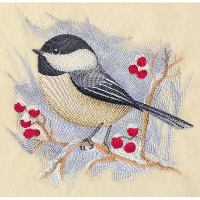 Chickadee in Watercolor|7.58″ x 7.77″ / 192.53mm x 197.31mm|6.84″ x 7.06″ / 173.77mm x 179.27mm|5.79″ x 5.99″ / 147.17mm x 152.23mm|4.86″ x 5.14″ / 123.32mm x 130.48mm|All Sizes
