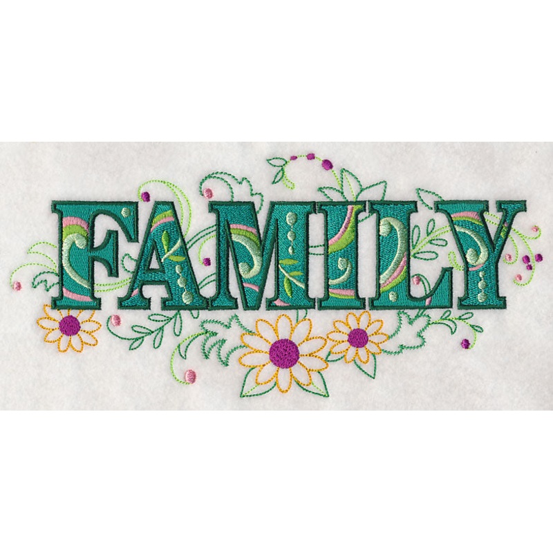 Family with Vintage Flower Fade