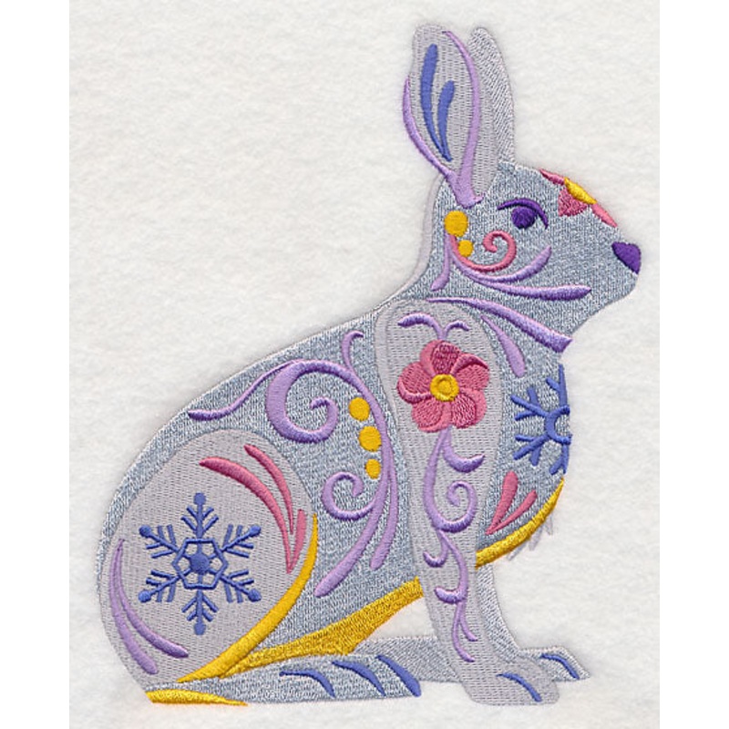 Flower Power Snowshoe Hare|7.29″ x 5.85″ / 185.22mm x 148.66mm|6.05″ x 4.85″ / 153.58mm x 123.29mm|3.85″ x 3.1″ / 97.91mm x 78.64mm|All Sizes