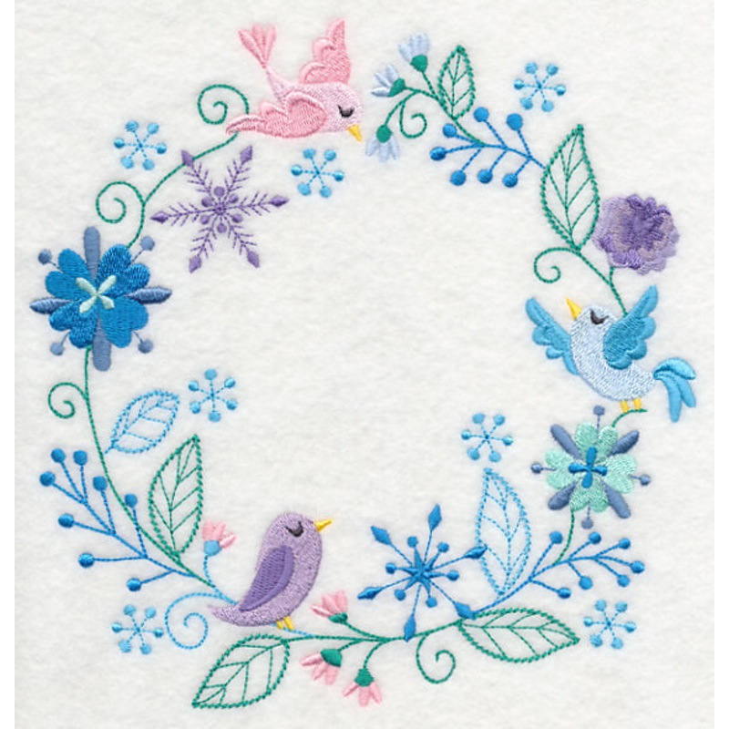 Frosty Foliage & Winter Bird Wreath