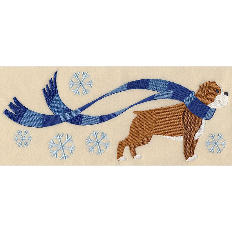 Wrapped Up In Winter English Bulldog