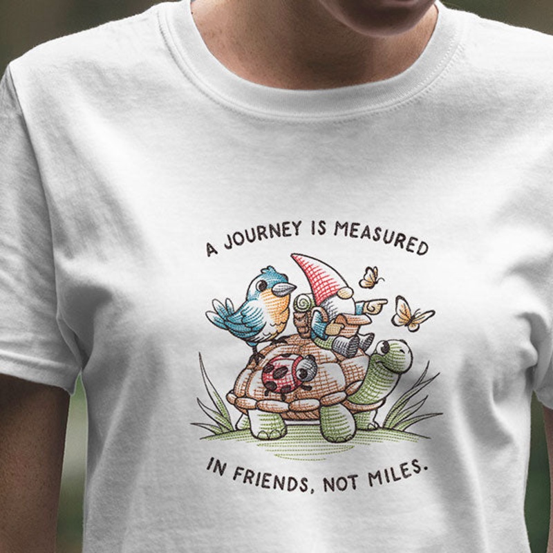 A Journey is Measured Gnome|7.28″ x 6.85″ / 184.97mm x 173.99mm|6.22″ x 5.85″ / 157.88mm x 148.59mm|5.15″ x 4.85″ / 130.9mm x 123.19mm|All Sizes