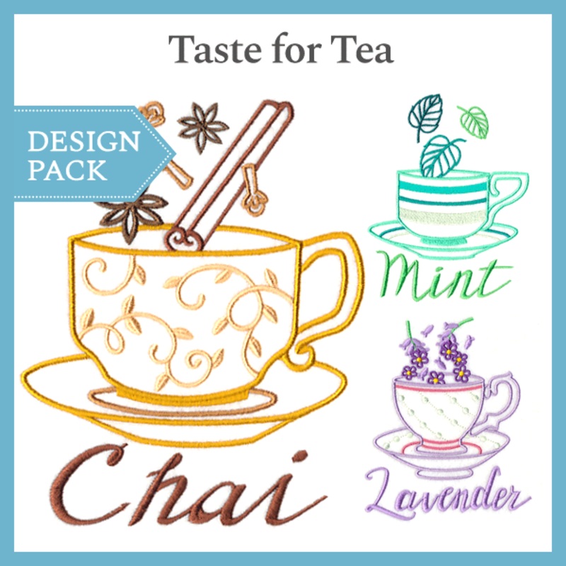 A Taste for Tea Design Pack|6.61″ x 4.9″ / 167.89mm x 124.46mm|3.89″ x 3.2″ / 98.81mm x 81.28mm|All Sizes