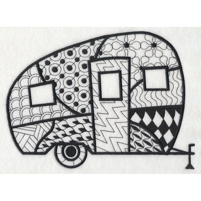 Canned Ham Camper (Blackwork)|6.91″ x 9.34″ / 175.53mm x 237.3mm|5.78″ x 7.81″ / 146.7mm x 198.29mm|4.86″ x 6.57″ / 123.46mm x 166.84mm|All Sizes