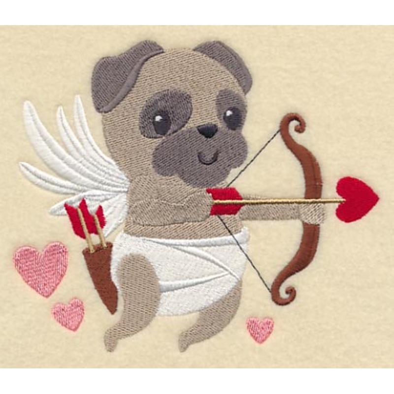 Cupid Pug|4.83″ x 5.71″ / 122.63mm x 144.96mm|3.25″ x 3.85″ / 82.67mm x 97.88mm|All Sizes