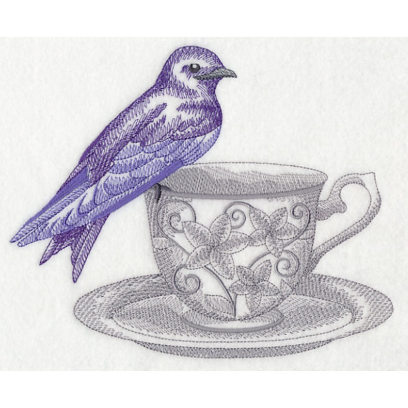 Tea Party Purple Martin (Toile)
