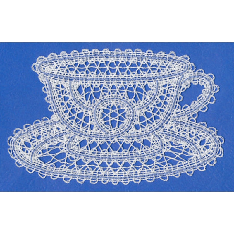 Tea Time Teacup (Battenburg Lace)