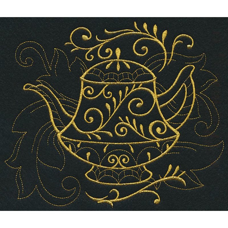 Teapot Filigree (Goldwork)|6.6″ x 7.78″ / 167.6mm x 197.56mm|5.86″ x 6.91″ / 148.84mm x 175.39mm|4.83″ x 5.69″ / 122.68mm x 144.52mm|3.27″ x 3.85″ / 83.15mm x 97.75mm|All Sizes