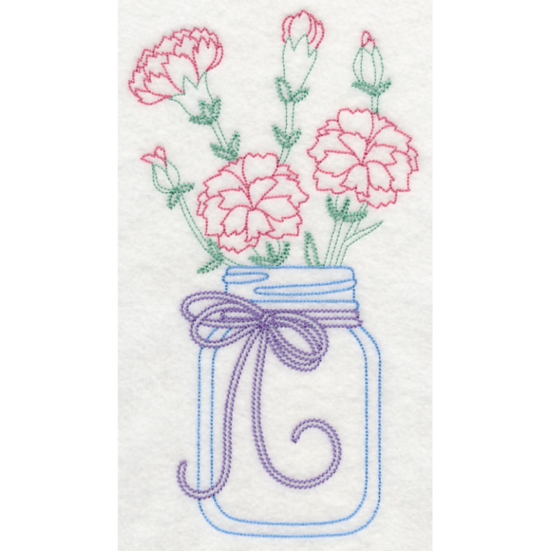 Blooming Carnations in Mason Jar (Vintage)