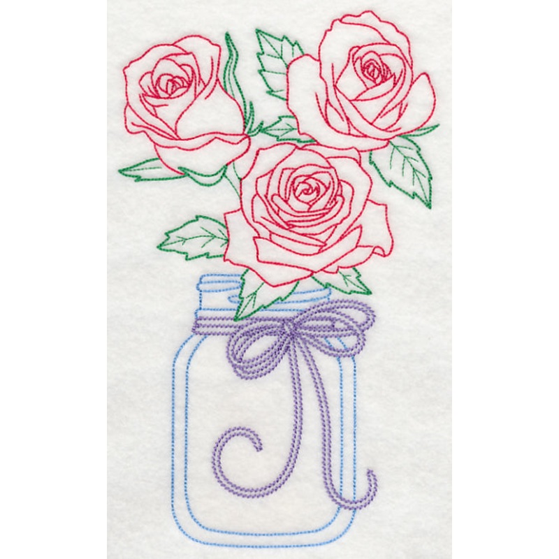 Blooming Roses in Mason Jar (Vintage)