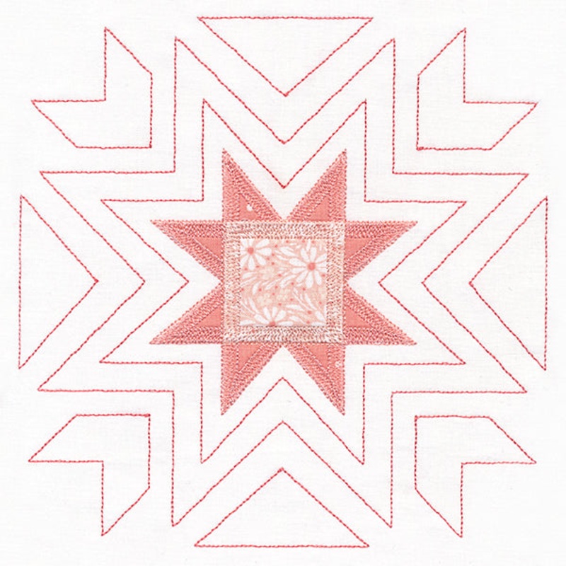 Eight-Point Star Quilt Square (Applique)
