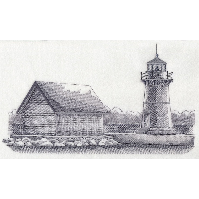 Sunken Rock Lighthouse Sketch (New York)