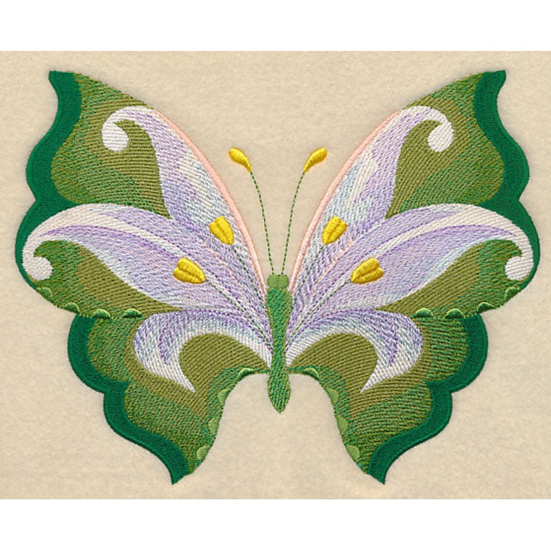 White Lily Butterfly in Watercolor