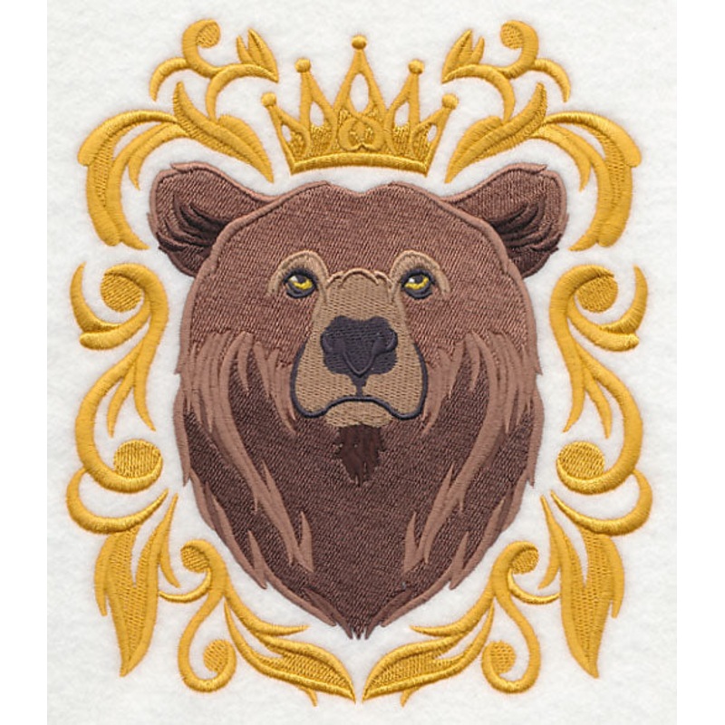 Bear with Baroque Crown and Frame