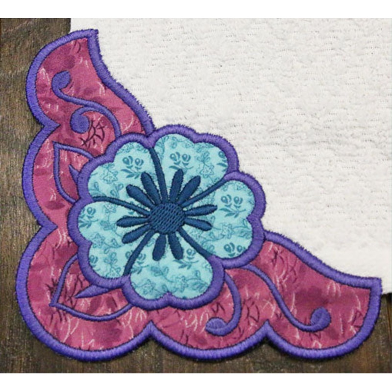 Country Flower Corner – Left (Edgy Applique)