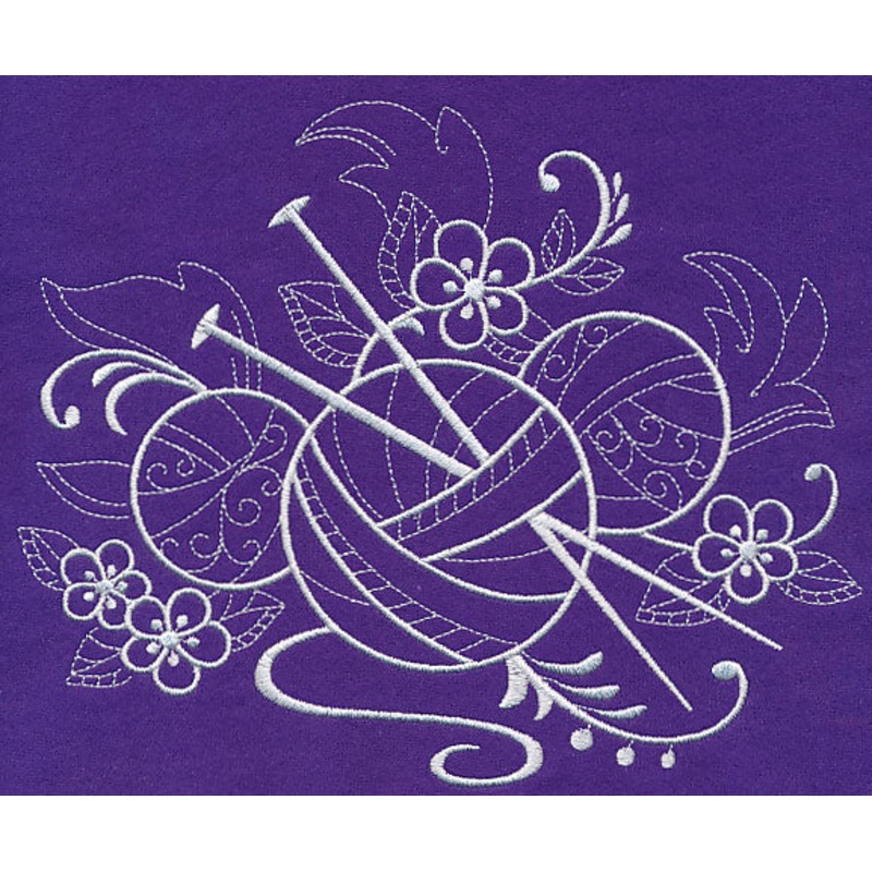 Crafty Knitting Needles (Whitework)