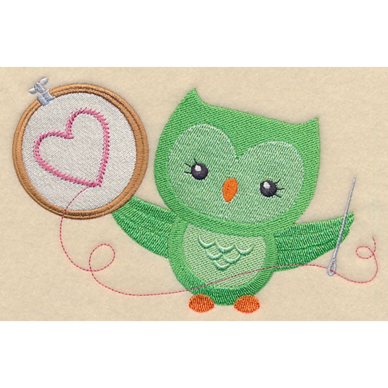 Crafty Owl – Embroidery Hoop|4.35″ x 6.89″ / 110.57mm x 175.09mm|2.44″ x 3.85″ / 61.88mm x 97.91mm|All Sizes