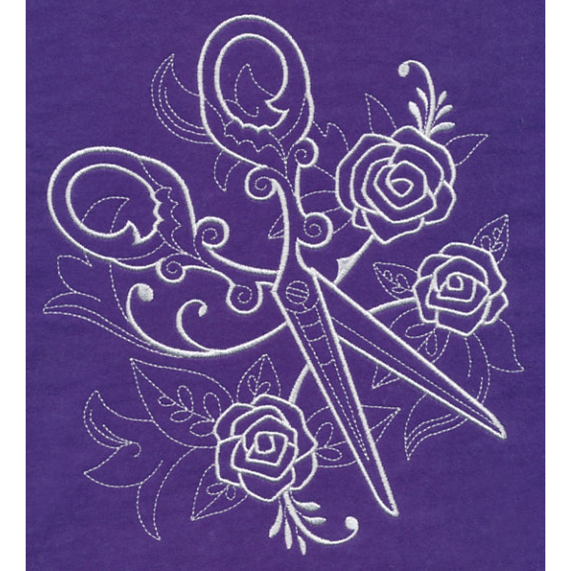 Crafty Scissors (Whitework)|7.67″ x 6.85″ / 194.81mm x 173.98mm|6.55″ x 5.85″ / 166.42mm x 148.58mm|5.43″ x 4.85″ / 138.02mm x 123.18mm|3.87″ x 3.44″ / 98.19mm x 87.47mm|All Sizes