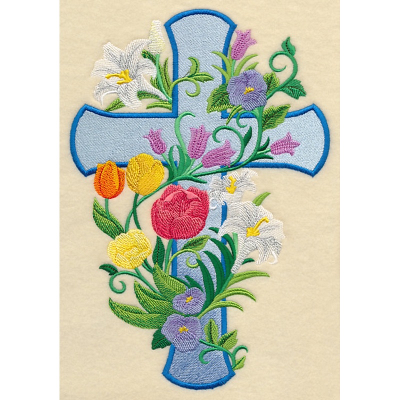 Cross and Spring Flowers|10″ x 6.9″ / 254.01mm x 175.34mm|7.79″ x 5.38″ / 197.88mm x 136.62mm|6.86″ x 4.74″ / 174.32mm x 120.36mm|All Sizes