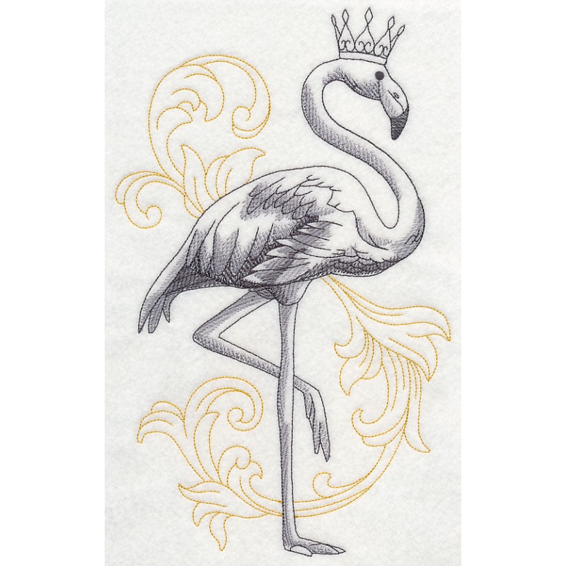 Flamingo In Crown|11″ x 6.75″ / 279.35mm x 171.41mm|9″ x 5.52″ / 228.56mm x 140.24mm|7.8″ x 4.78″ / 198.09mm x 121.49mm|6.85″ x 4.2″ / 173.96mm x 106.74mm|All Sizes