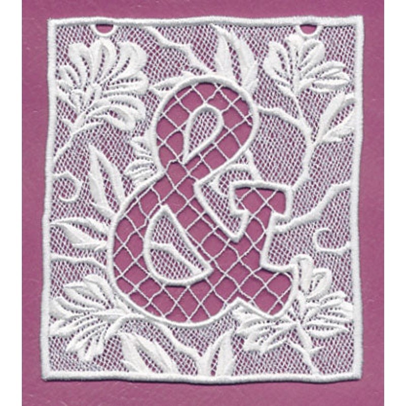 Bunting Ampersand (Lace)|5.67″ x 4.87″ / 144.1mm x 123.78mm|3.9″ x 3.35″ / 99.13mm x 85.17mm|All Sizes